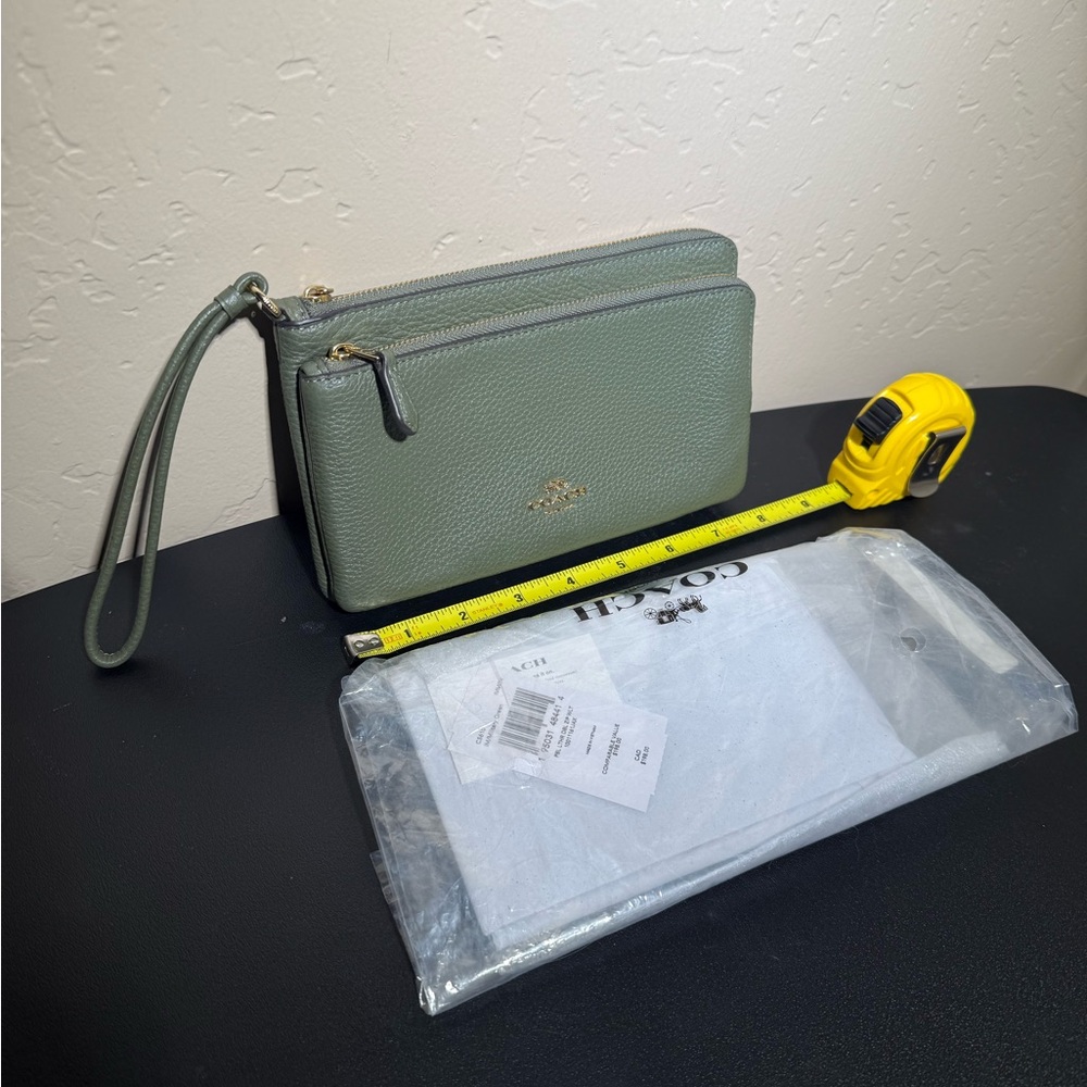 Coach Olive Military Green Wristlet Wallet